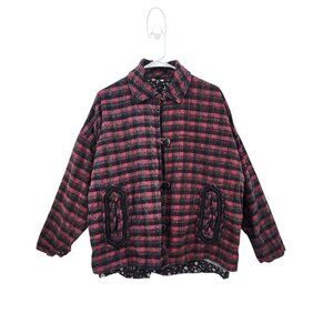 SuZen Vintage Women's 100% Cotton Plaid Long Sleeve Cotton Farmcore Jacket- OS
